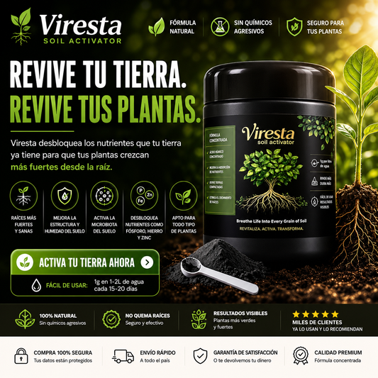 Viresta | El Primer Revitalizador de Suelos para Jardines y Huertas.