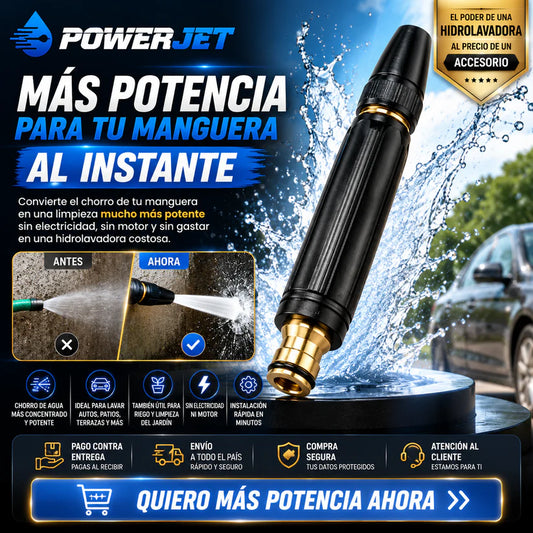 PowerJet | Convierte cualquier manguera en un chorro de máxima potencia.
