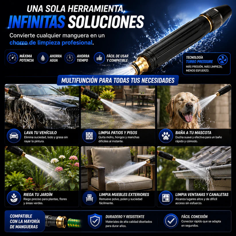 PowerJet | Convierte cualquier manguera en un chorro de máxima potencia.