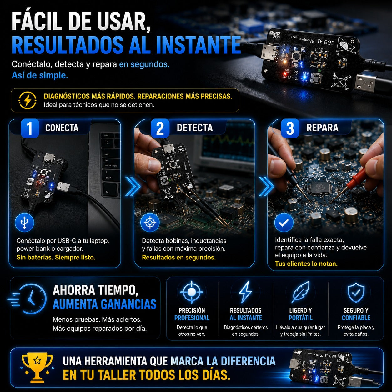 Detector de Inductancia para Diagnóstico Electrónico de Precisión